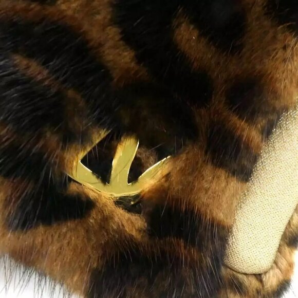 Auth LOUIS VUITTON Muffler Scarf Tippet Brown Fur - Picture 16 of 16